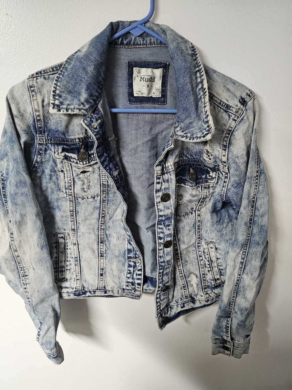 Mudd Light Blue Acid Wash Denim Jacket